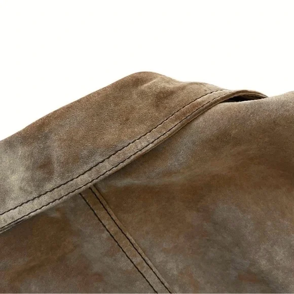 100% Leather Suede Trench Coat - Picture 5 of 8